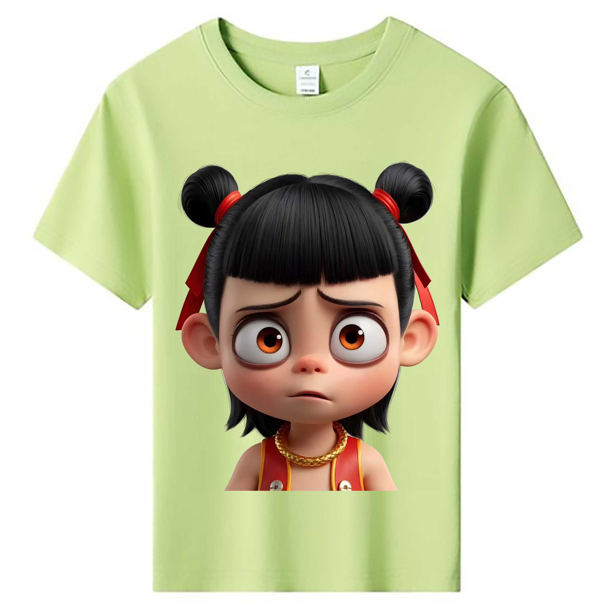 （画像用） Ne Zha 2 ナタ 魔童の大暴れ 綿100％キッズTシャツ（フロントプリント）
